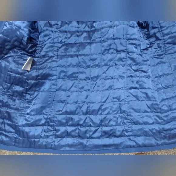 Kristen Blake Winter Jacket Blue Hooded, ZipUp Snaps, Pockets, Insulated Lined,M - Picture 6 of 16